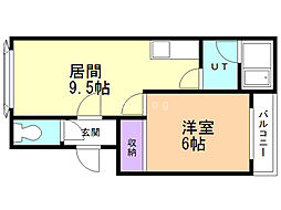 パークマンション7 1DKの間取図画像
