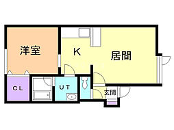 フォーサイトカレッジ2 1LDKの間取図画像