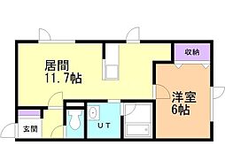 ノーブルハイム 1LDKの間取図画像