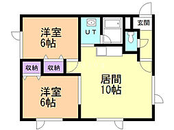 明日檜第3コーポ 2LDKの間取図画像