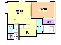レーベン・ローザ 1LDKの間取図画像