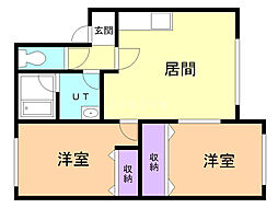 アンジェリック1 2LDKの間取図画像