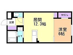 江別市東野幌本町マンション 1LDKの間取図画像