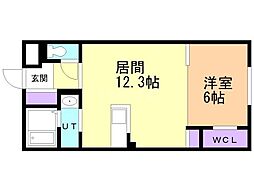 江別市東野幌本町マンション 1LDKの間取図画像