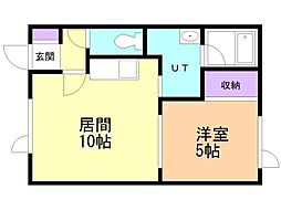 明日檜第3コーポ 1LDKの間取図画像