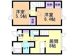 コンフォールC 2DKの間取図画像