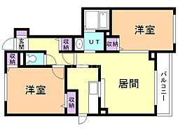 ベルローゼ3 2LDKの間取図画像
