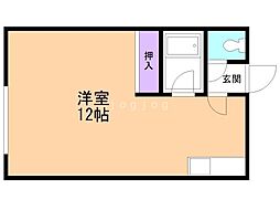 美幸ハイツ ワンルームの間取図画像