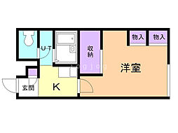 レオパレスヴォワドサンセス 1Kの間取図画像