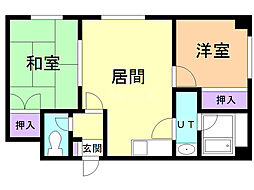 グリーンハイツ 2LDKの間取図画像