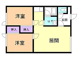 パンジー3 2LDKの間取図画像