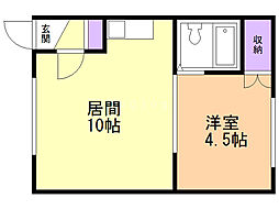 みかみハイツ5 1LDKの間取図画像