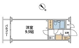 朝日プラザ金沢小立野 1Kの間取図画像