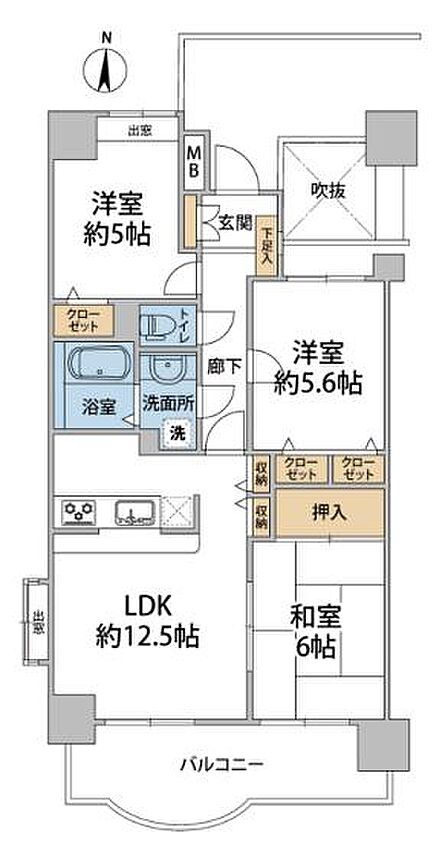 3LDK 間取り