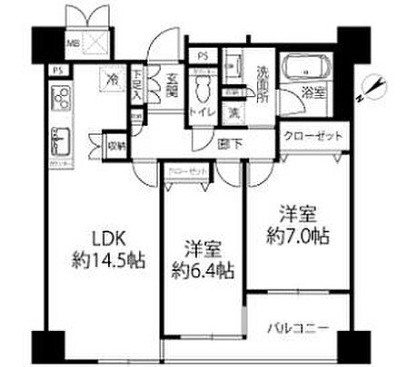 広々としたLDKと全室収納付きの機能的な間取りです。