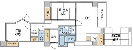 全居室収納付きで荷物が多い方も安心!ゆとりのある3LDKです。