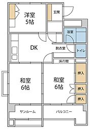 広小路ハイツ 3DKの間取図画像