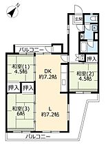 URひよどり台 0129-0204 ｜ 兵庫県神戸市北区ひよどり台1丁目（賃貸マンション3LDK・2階・76.87㎡） その2