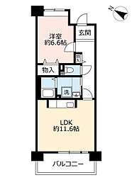 UR都市機構ルネシティ脇浜町3号棟 1LDKの間取図画像