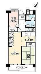 UR都市機構ポートアイランド団地56号棟 2LDKの間取図画像