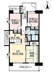 UR都市機構シティハイツ西宮北口 3LDKの間取図画像