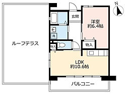 UR都市機構浜甲子園さくら街16号棟 1LDKの間取図画像