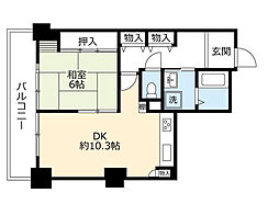 UR都市機構酉島リバーサイドヒルなぎさ街20号棟 1DKの間取図画像