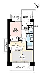 UR都市機構浜甲子園なぎさ街21号棟 1LDKの間取図画像