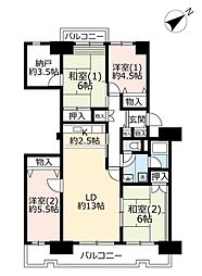 UR都市機構今津浜パークタウン12号棟 4LDKの間取図画像
