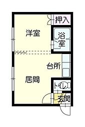 ヴィプレ2条A 1LDKの間取図画像