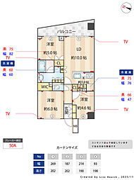 パークナード目黒 5階3LDKの間取り