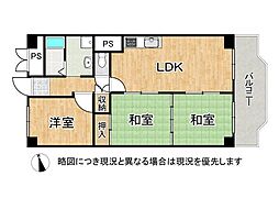 コープ野村森之宮 3LDKの間取図画像