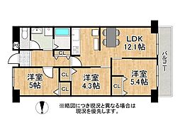 守口スカイハイツ 3LDKの間取図画像