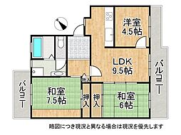 パークヒルズくすのき中央5号棟 3LDKの間取図画像