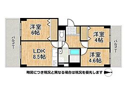 エバーグリーン門真 3LDKの間取図画像