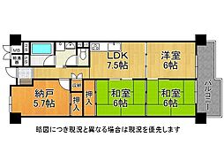 シャトー三愛 3SLDKの間取図画像