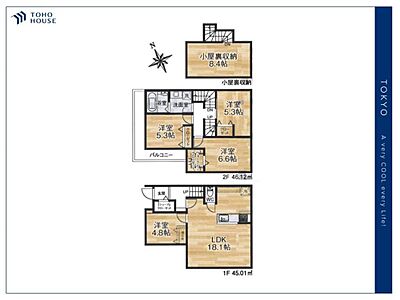 区画図：【参考プラン】建物面積：91.13?