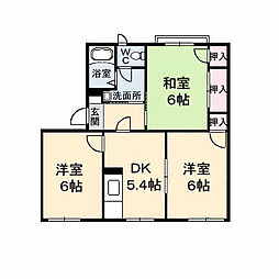 JR山陽本線 東福山駅 徒歩30分の賃貸アパート 1階3DKの間取り
