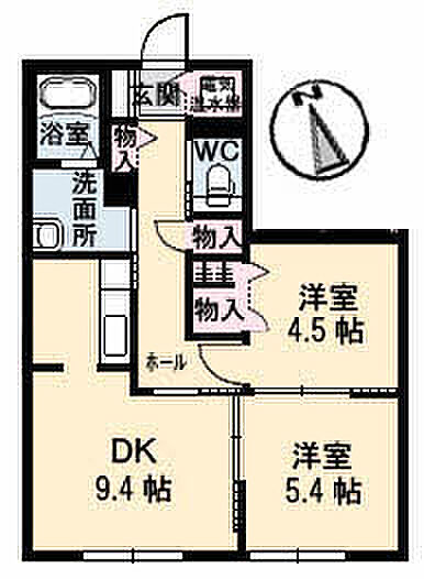 広島県尾道市高須町(賃貸アパート2DK・1階・54.11㎡)の写真 その3