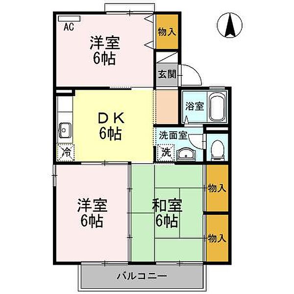 広島県尾道市高須町(賃貸アパート3DK・2階・53.73㎡)の写真 その3