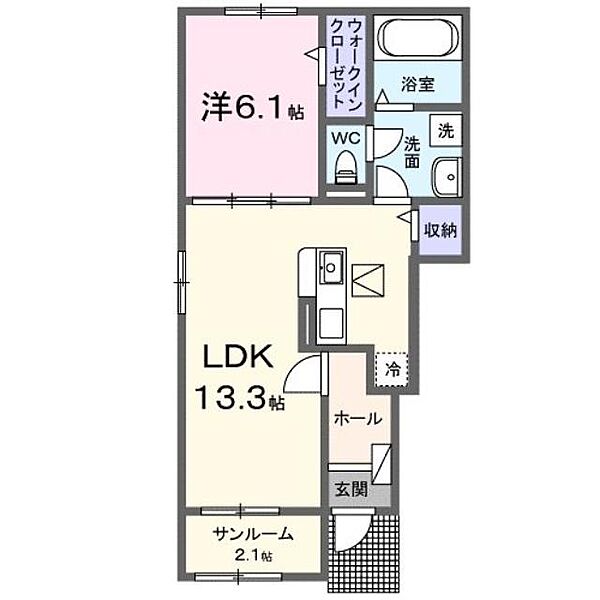 岡山県井原市木之子町(賃貸アパート1LDK・1階・50.01㎡)の写真 その2