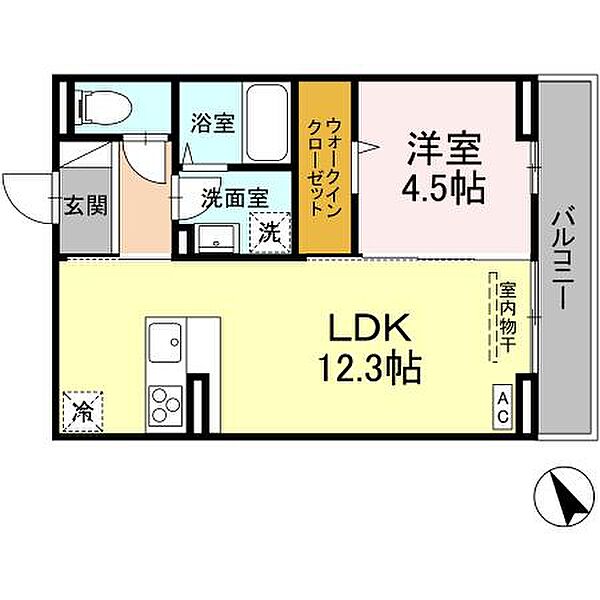 広島県福山市花園町２丁目(賃貸アパート1LDK・1階・40.28㎡)の写真 その2