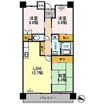 広島県福山市西町２丁目（賃貸マンション3LDK・4階・70.00㎡） その2