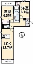 広島県福山市西深津町５丁目（賃貸マンション2LDK・1階・63.95㎡） その2