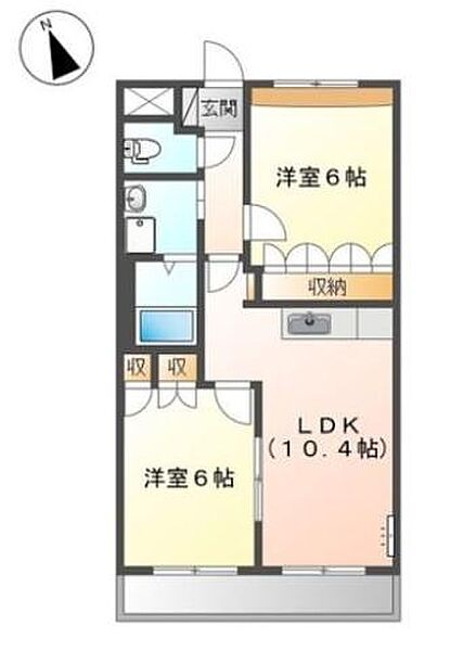 広島県福山市駅家町大字上山守(賃貸アパート2LDK・2階・51.30㎡)の写真 その3