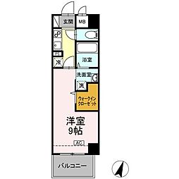 JR山陽本線 福山駅 徒歩10分の賃貸マンション 3階1Kの間取り
