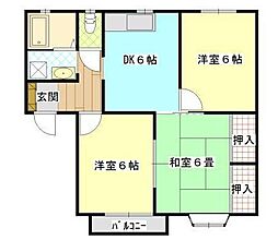 JR山陽本線 東福山駅 徒歩32分の賃貸アパート 1階3DKの間取り