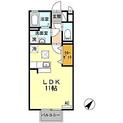 JR山陽新幹線 新尾道駅 徒歩5分の賃貸アパート 1階ワンルームの間取り