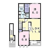 岡山県井原市笹賀町１丁目（賃貸アパート2LDK・2階・56.17㎡） その2