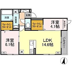 JR山陽本線 東福山駅 徒歩26分の賃貸アパート 2階2LDKの間取り